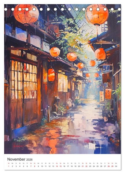 Produktbild: Japan. Impressionen im Aquarell-Stil (Tischkalender 2026 DIN A5 hoch), CALVENDO Monatskalender