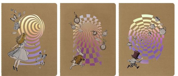 Produktbild: Moleskine Alice im Wunderland Cahier XL (3er-Set), liniert, weicher Einband