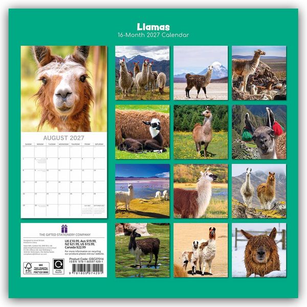 Produktbild: Llamas &ndash; Lamas 2027 &ndash; 16-Monatskalender