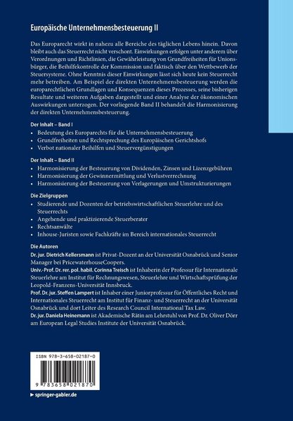 Produktbild: Europäische Unternehmensbesteuerung II