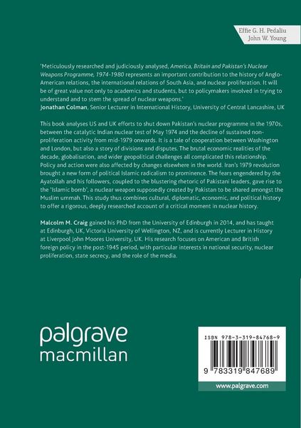 Produktbild: America, Britain and Pakistan&rsquo;s Nuclear Weapons Programme, 1974-1980