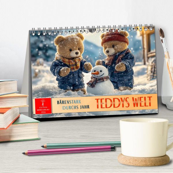 Produktbild: Teddys Welt - B&auml;renstark durchs Jahr (Tischkalender 2026 DIN A5 quer), CALVENDO Monatskalender