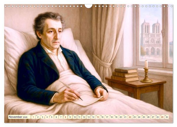 Produktbild: Heinrich Heine. Sein Leben, seine literarischen Werke (Wandkalender 2026 DIN A3 quer), CALVENDO Monatskalender