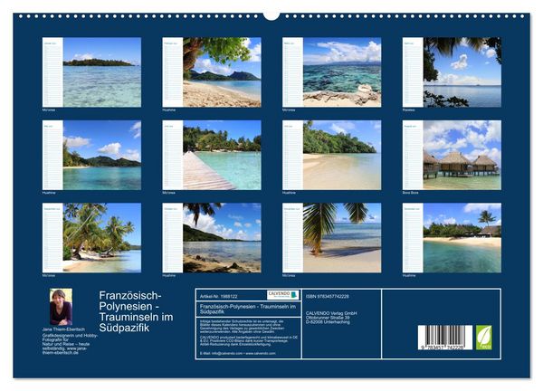 Produktbild: Franz&ouml;sisch-Polynesien - Trauminseln im S&uuml;dpazifik (hochwertiger Premium Wandkalender 2026 DIN A2 quer), Kunstdruck in Hochglanz