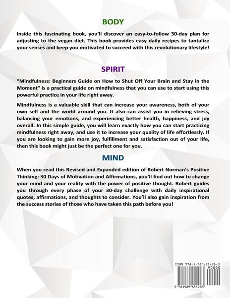 Produktbild: Vegan, Mindfulness for Beginners, Positive Thinking
