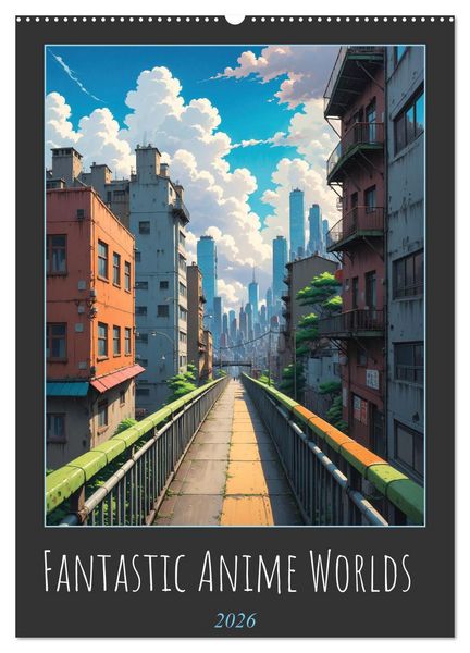 Produktbild: Fantastic Anime Worlds (Wall Calendar 2026 DIN A2 portrait), CALVENDO 12 Month Wall Calendar