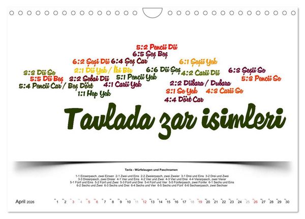 Produktbild: Kultur-Sprachkalender T&uuml;rkisch-Deutsch (Wandkalender 2026 DIN A4 quer), CALVENDO Monatskalender