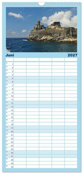 Produktbild: Familienplaner 2027 - Cinque Terre - die bunten D&ouml;rfer Liguriens mit 5 Spalten (Wandkalender, 21 x 45 cm) CALVENDO
