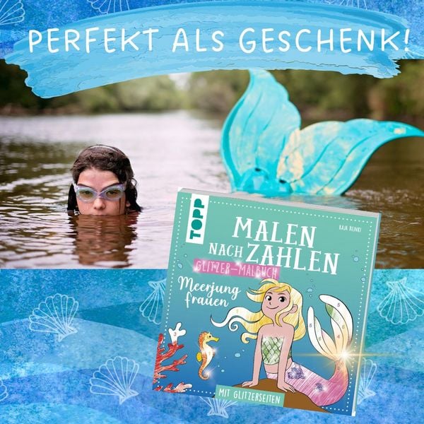 Produktbild: Malen nach Zahlen Glitzer-Malbuch Meerjungfrauen