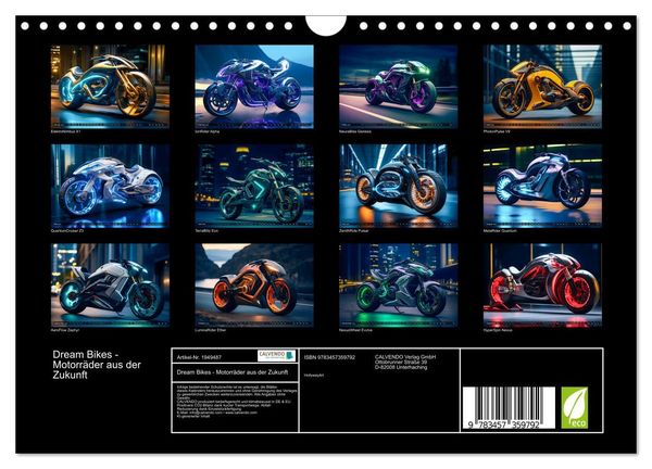 Produktbild: Dream Bikes - Motorr&auml;der aus der Zukunft (Wandkalender 2026 DIN A4 quer), CALVENDO Monatskalender