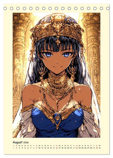 Produktbild: Im alten &Auml;gypten. Manga-M&auml;dchen im Pharaonenland (Tischkalender 2026 DIN A5 hoch), CALVENDO Monatskalender