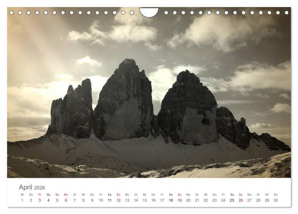 Produktbild: Drei Zinnen - S&uuml;dtirols Wahrzeichen (Wandkalender 2026 DIN A4 quer), CALVENDO Monatskalender