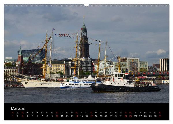 Produktbild: Auslaufparade des Hamburger Hafengeburtstages (hochwertiger Premium Wandkalender 2026 DIN A2 quer), Kunstdruck in Hochglanz