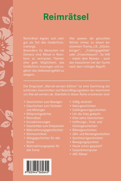 Produktbild: Reimr&auml;tsel f&uuml;r Senioren. Auch mit Demenz. Ideal als Ged&auml;chtnistraining, Besch&auml;ftigung, Aktivierung bei Demenz