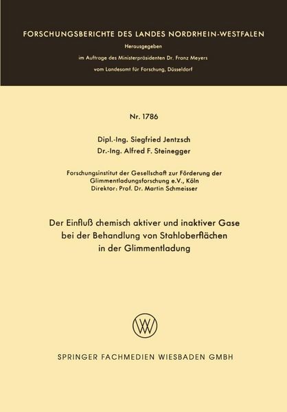 Produktbild: Der Einflu&szlig; chemisch aktiver und inaktiver Gase bei der Behandlung von Stahloberfl&auml;chen in der Glimmentladung