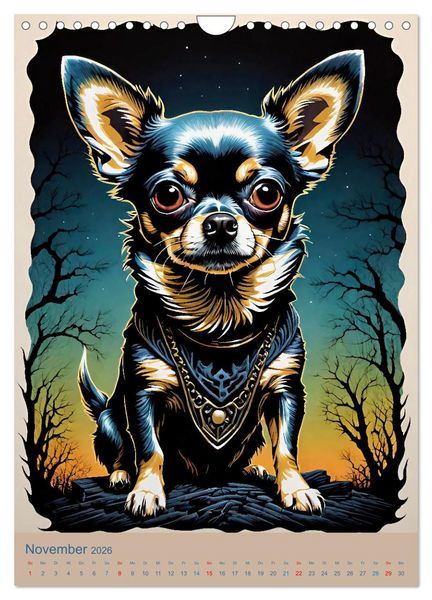 Produktbild: Chihuahuas. Kunstvolle Portr&auml;ts der kleinen Hunde (Wandkalender 2026 DIN A4 hoch), CALVENDO Monatskalender