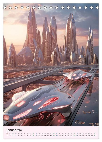 Produktbild: Sci-fi Welten - Fantasiebilder (Tischkalender 2026 DIN A5 hoch), CALVENDO Monatskalender