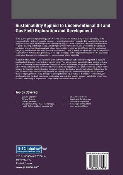 Produktbild: Sustainability Applied to Unconventional Oil and Gas Field Exploration and Development