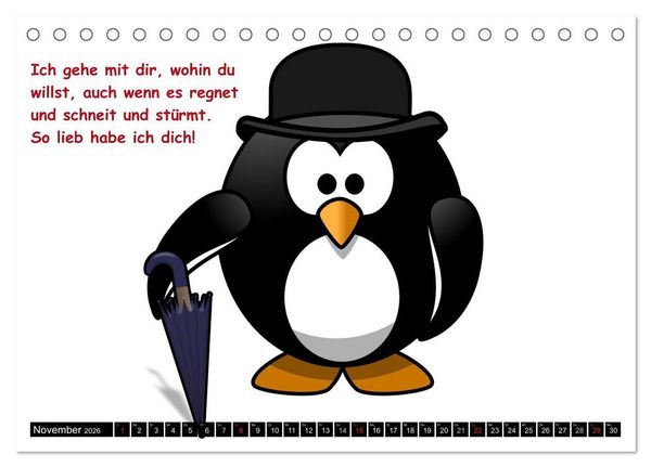 Produktbild: Pinguine im siebten Himmel! (Tischkalender 2026 DIN A5 quer), CALVENDO Monatskalender