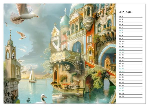 Produktbild: Venezianische Impressionen - Kunstvolle Fantasiewerke (PLANER) (Wandkalender 2026 DIN A3 quer), CALVENDO Monatskalender