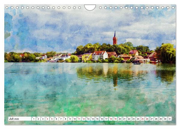 Produktbild: Feldberger Seenlandschaft - Spaziergang in Aquarell (Wandkalender 2026 DIN A4 quer), CALVENDO Monatskalender