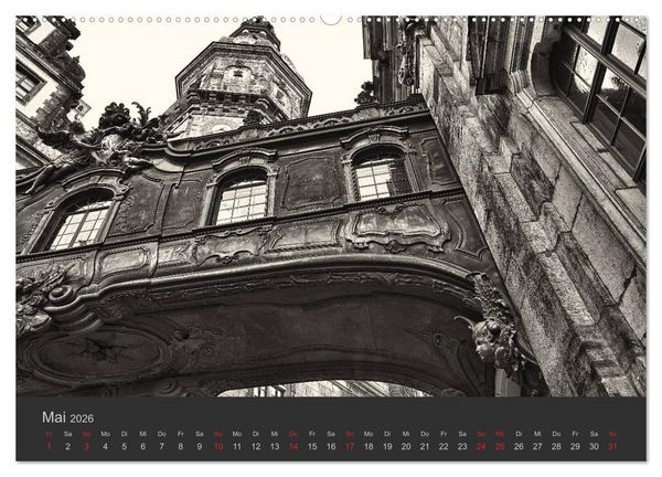 Produktbild: Dresden Schwarz Weiss 2026 (hochwertiger Premium Wandkalender 2026 DIN A2 quer), Kunstdruck in Hochglanz