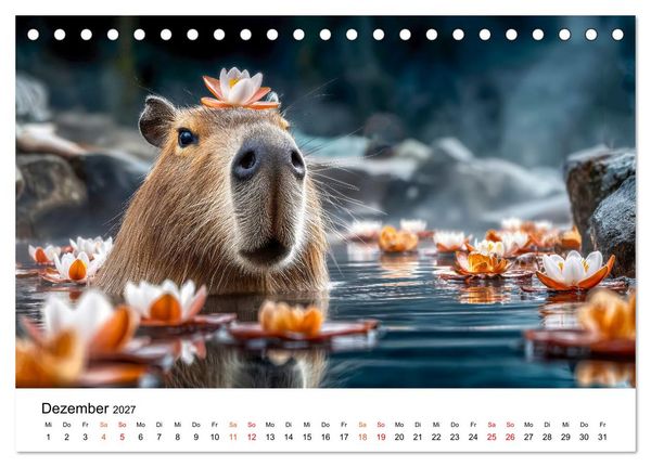 Produktbild: Capybara - die Ruhe als Lebensform (Tischkalender 2027 DIN A5 quer), CALVENDO Monatskalender