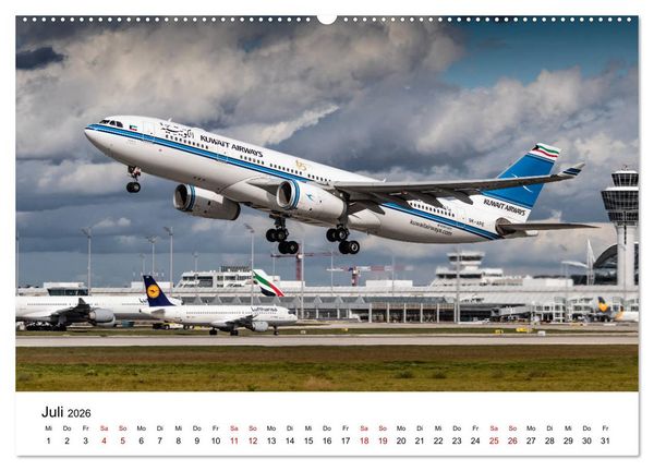 Produktbild: Planespotting am Flughafen M&uuml;nchen (hochwertiger Premium Wandkalender 2026 DIN A2 quer), Kunstdruck in Hochglanz