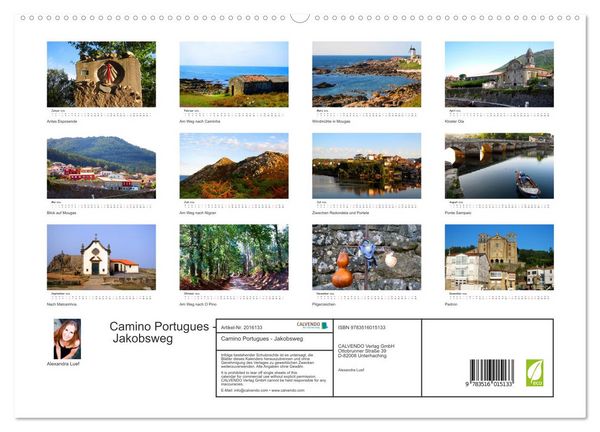 Produktbild: Camino Portugues - Jakobsweg (hochwertiger Premium Wandkalender 2026 DIN A2 quer), Kunstdruck in Hochglanz