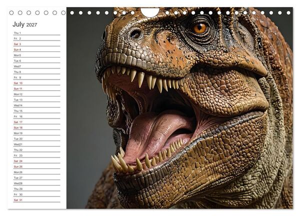Produktbild: AI Dino Delights Mesmerizing Views of Prehistoric Life (Wall Calendar 2027 DIN A4 landscape), CALVENDO 12 Month Wall Calendar