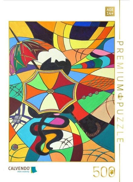CALVENDO Puzzle Umbrella-Kätz II, Petra Kolossa, Acryl auf Leinwand, 70x50, 2015 | 500 Teile Lege-Größe 48 × 36 cm Foto-Puzzle für Erwachsene