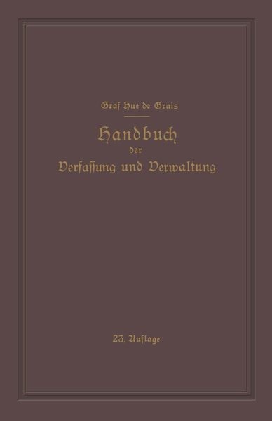 Produktbild: Handbuch der Verfassung und Verwaltung in Preussen und dem Deutschen Reiche