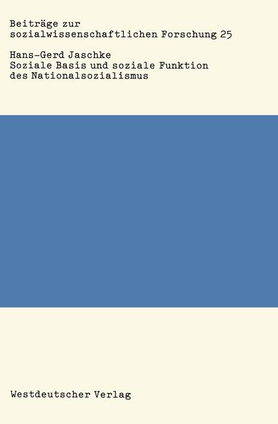 Produktbild: Soziale Basis und soziale Funktion des Nationalsozialismus