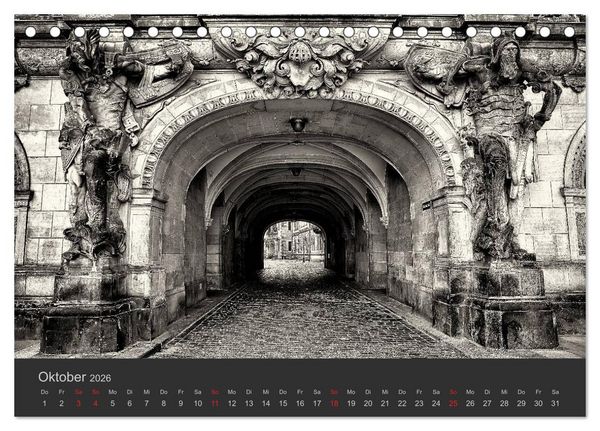 Produktbild: Dresden Schwarz Weiss 2026 (Tischkalender 2026 DIN A5 quer), CALVENDO Monatskalender