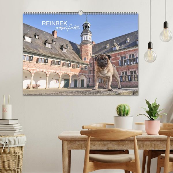 Produktbild: Reinbek mopsfidel (Wandkalender 2026 DIN A2 quer), CALVENDO Monatskalender