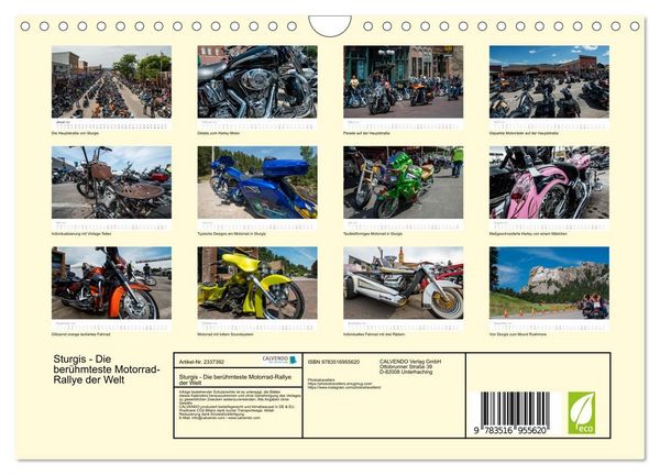Produktbild: Sturgis - Die ber&uuml;hmteste Motorrad-Rallye der Welt (Wandkalender 2027 DIN A4 quer), CALVENDO Monatskalender