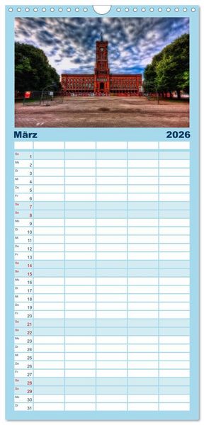 Produktbild: Familienplaner 2026 - Berlin mit 5 Spalten (Wandkalender, 21 x 45 cm) CALVENDO