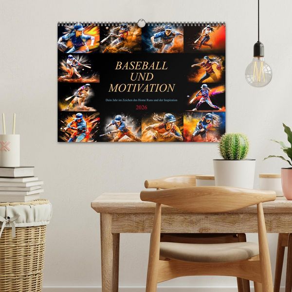 Produktbild: Baseball und Motivation (Wandkalender 2026 DIN A3 quer), CALVENDO Monatskalender