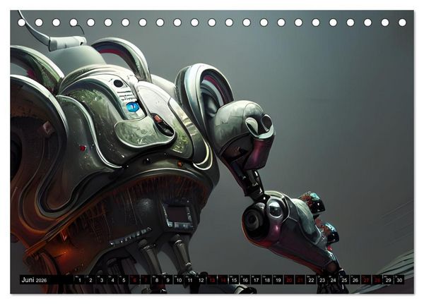 Produktbild: Roboter - Computertr&auml;ume aus der KI (Tischkalender 2026 DIN A5 quer), CALVENDO Monatskalender