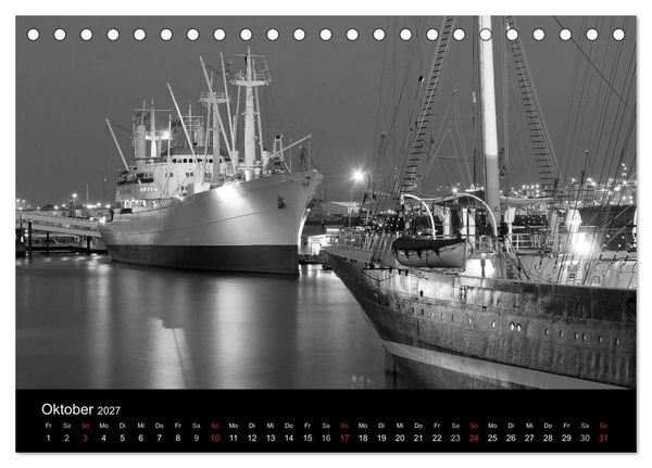 Produktbild: Hamburg monochrome Impressionen (Tischkalender 2027 DIN A5 quer), CALVENDO Monatskalender