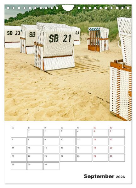 Produktbild: Usedom - Terminplaner (Wandkalender 2026 DIN A4 hoch), CALVENDO Monatskalender