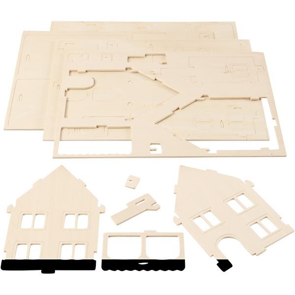 Produktbild: Creativ Company 3D-Figuren zum Zusammensetzen, Haus mit Veranda, Gr&ouml;&szlig;e 22,5x16x17,5, 1 Stk
