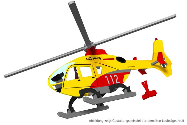 Produktbild: 3D Laubs&auml;gevorlage Rettungshubschrauber