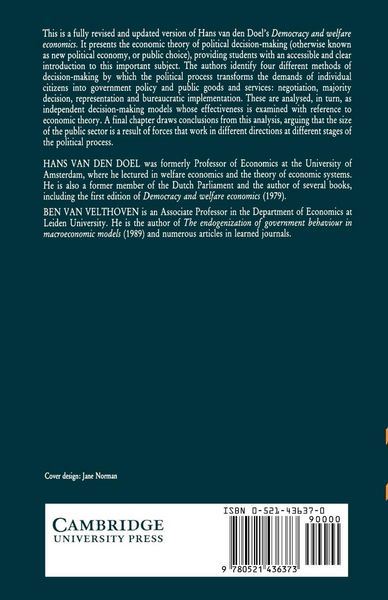 Produktbild: Democracy and Welfare Economics