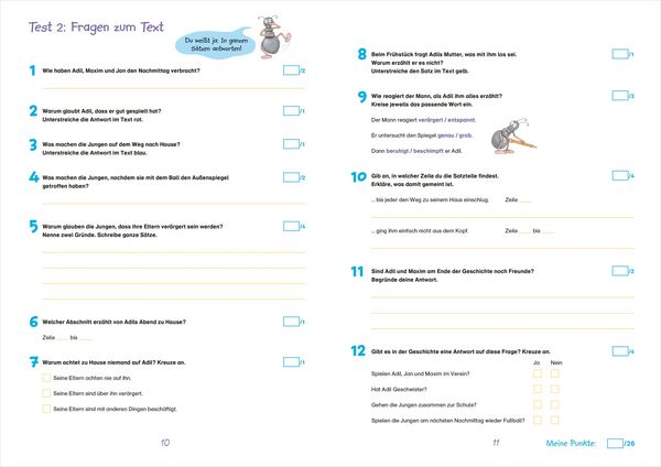 Produktbild: Fit f&uuml;r Lesetests 4. Klasse. Mein Testheft