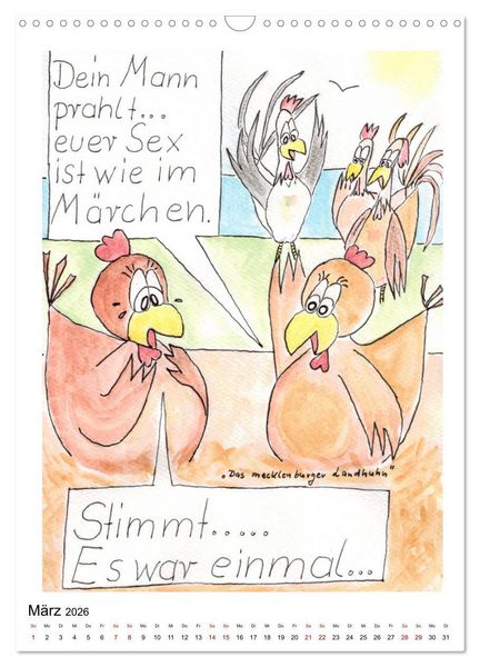 Produktbild: Das mecklenburger Landhuhn (Wandkalender 2026 DIN A3 hoch), CALVENDO Monatskalender