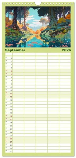 Produktbild: Familienplaner 2026 - Zauberhafte Anime Welt mit 5 Spalten (Wandkalender, 21 x 45 cm) CALVENDO