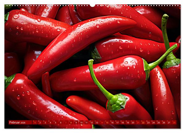 Produktbild: ROT - Gem&uuml;se und Obst - Voller Power (hochwertiger Premium Wandkalender 2026 DIN A2 quer), Kunstdruck in Hochglanz