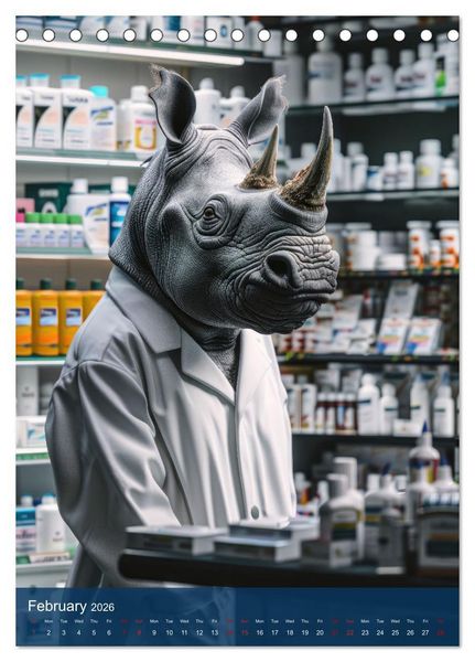 Produktbild: Funny animals in a pharmacist outfit (Desk Calendar 2026 DIN A5 portrait), CALVENDO 12 Month DeskCalendar