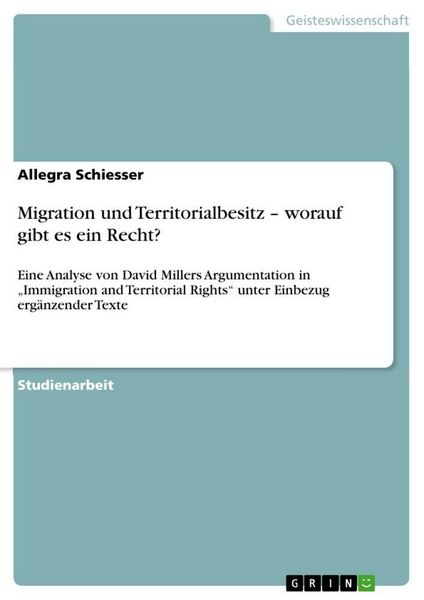 Produktbild: Migration und Territorialbesitz - worauf gibt es ein Recht?